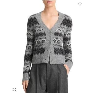 Vince Gray Patterned Cardigan
